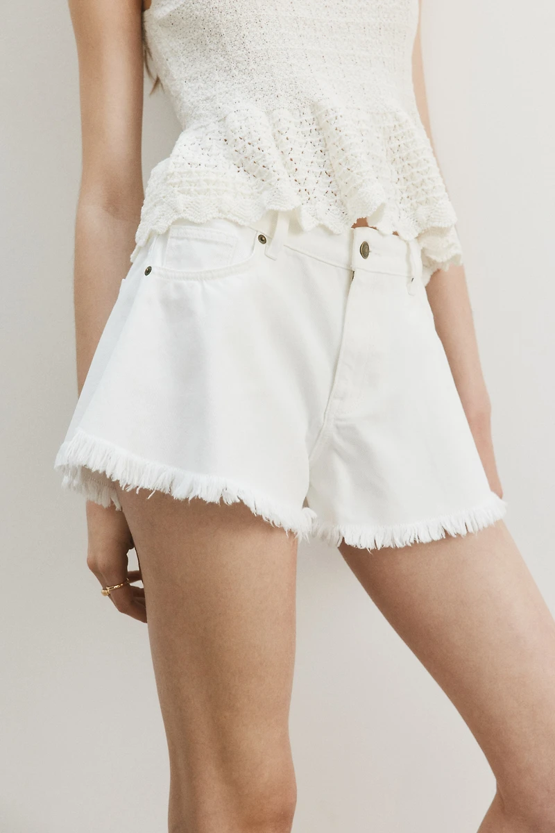 Frayed Denim Shorts