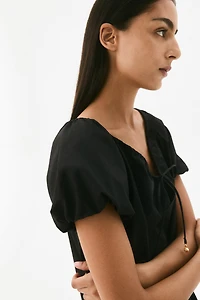 Drawstring-Neck Dress