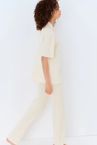 Pantalon en tricot pointelle
