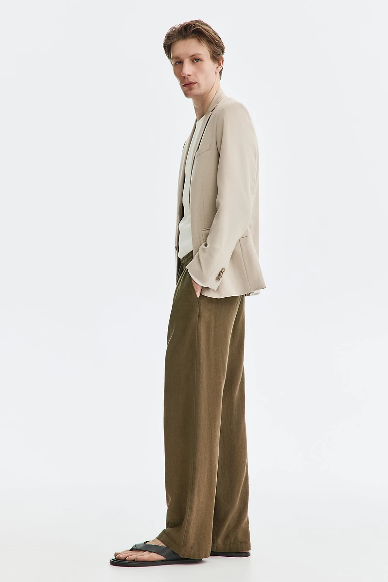 Relaxed-Fit Linen-Blend Pants