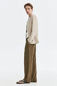 Relaxed-Fit Linen-Blend Pants