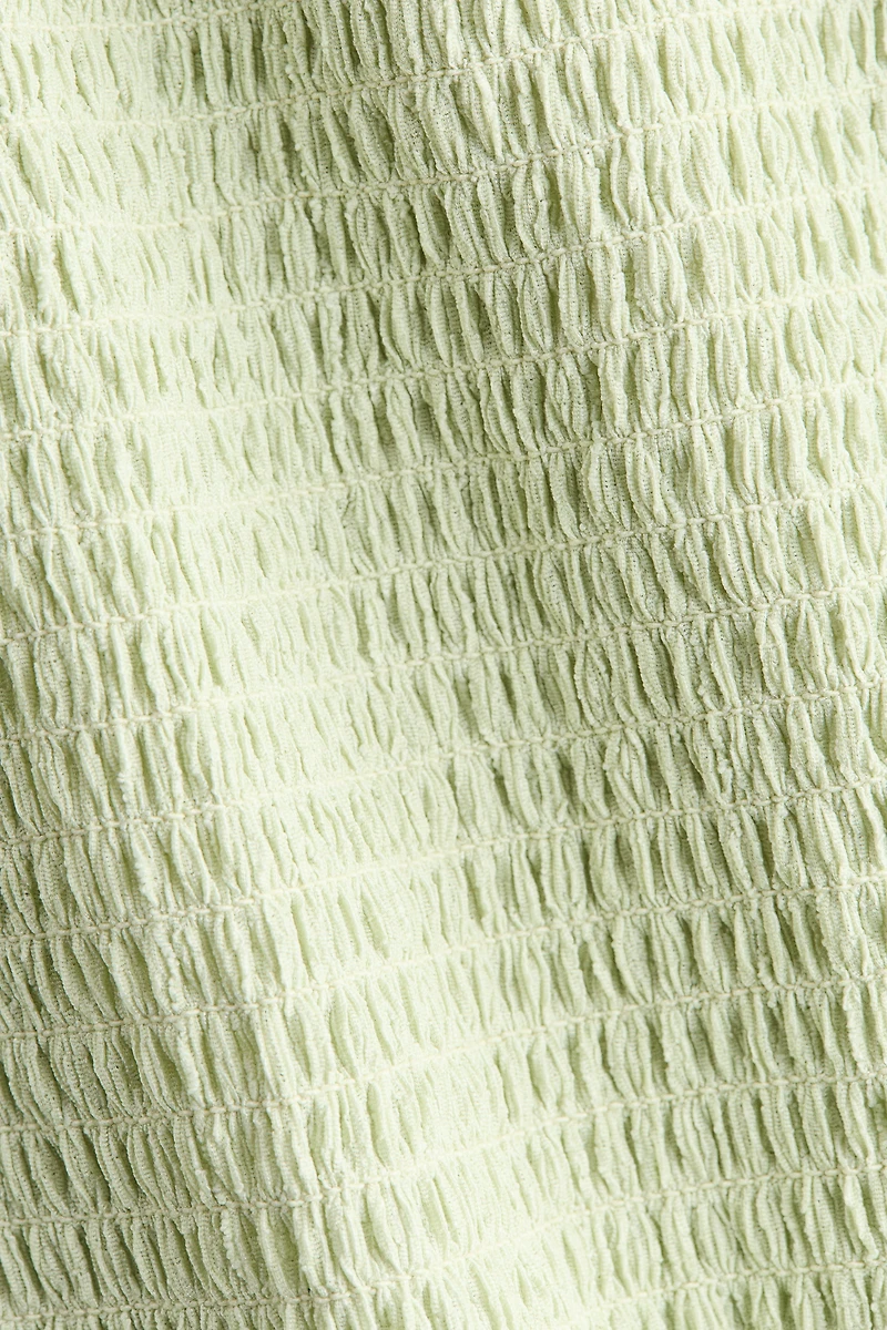 Smocked Boat-Neck Top