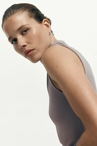 Microfiber Mock Turtleneck Top