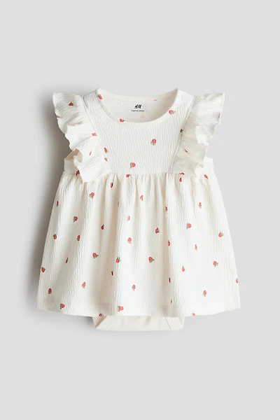 Crinkled Bodysuit Dress