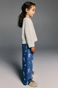 Printed Wide Leg Jeans