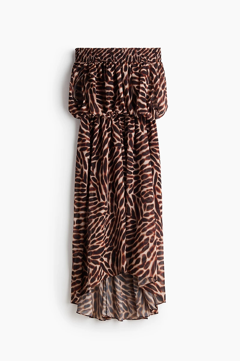 Robe à épaules nues en mousseline