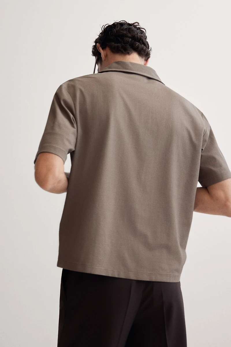 Regular Fit Ribbed resort shirt