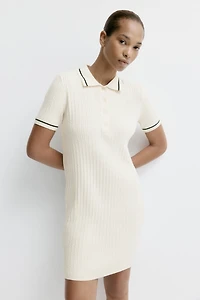 Cable-Knit Polo Dress