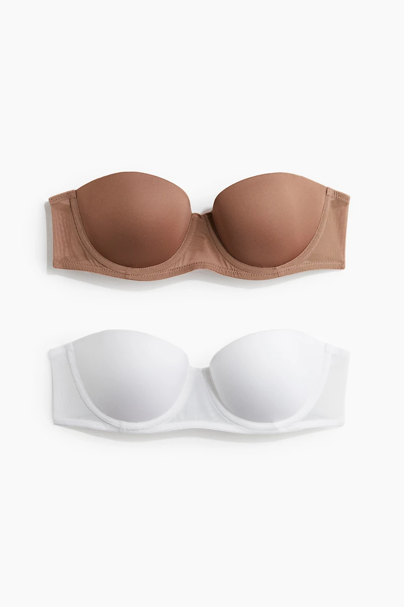 2-Pack Padded Microfiber Balconette Bras