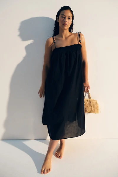 Tie-Shoulder-Strap Beach Dress