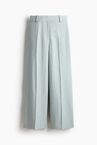 Wide-Leg Linen-Blend Pants