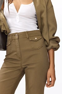 Flared ankle-length trousers