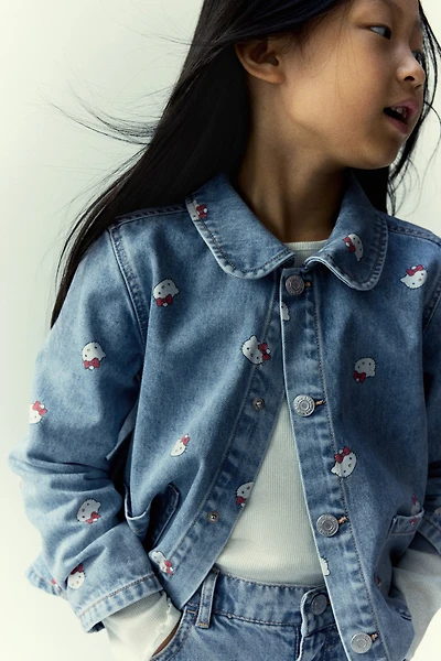 Printed Cotton Denim Jacket