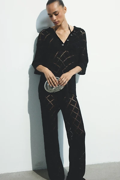 Pantalon d'aspect crocheté