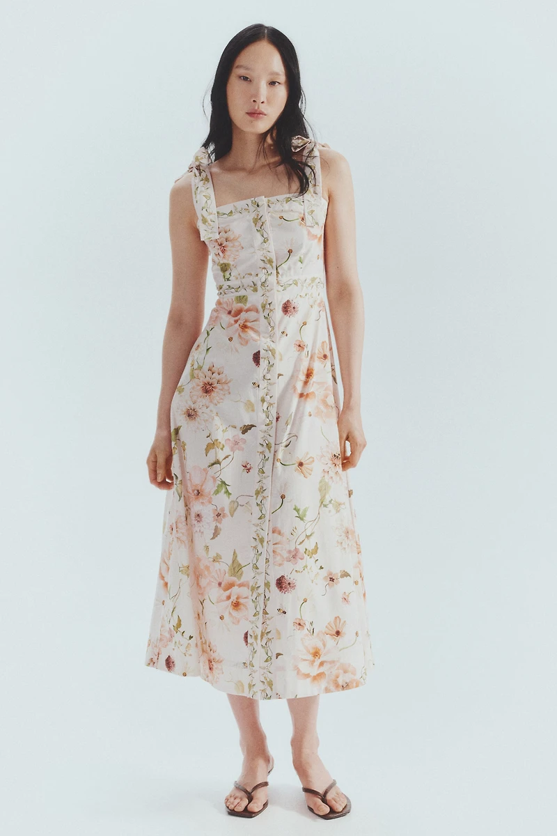 Tie-strap cotton dress