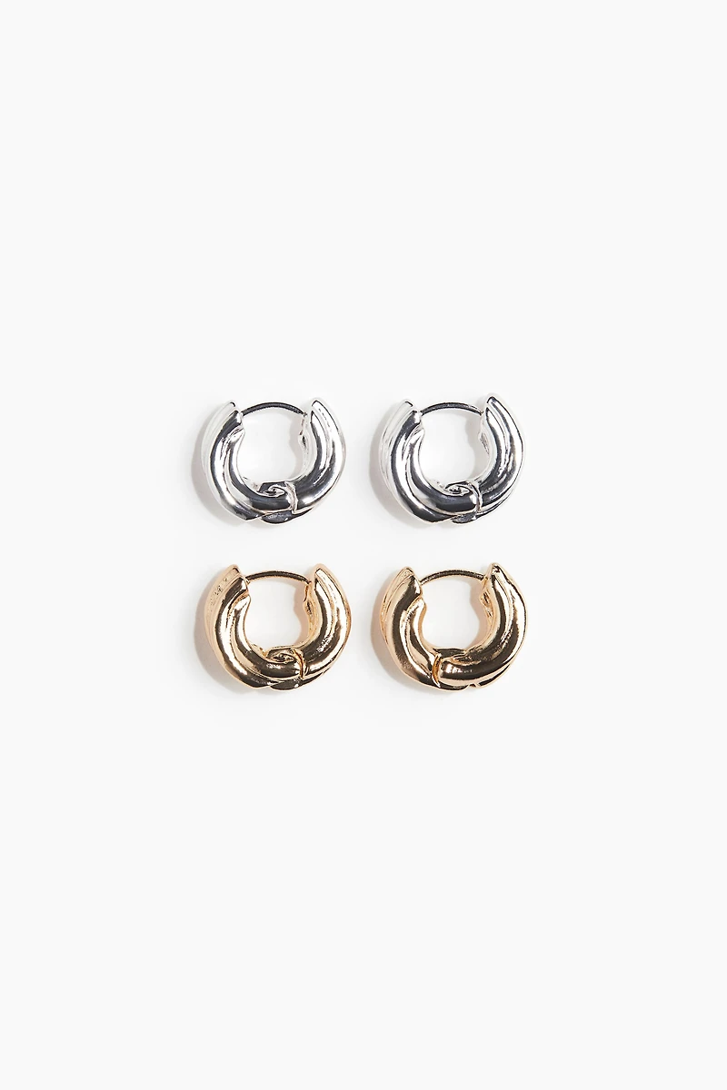 2 pairs hoop earrings