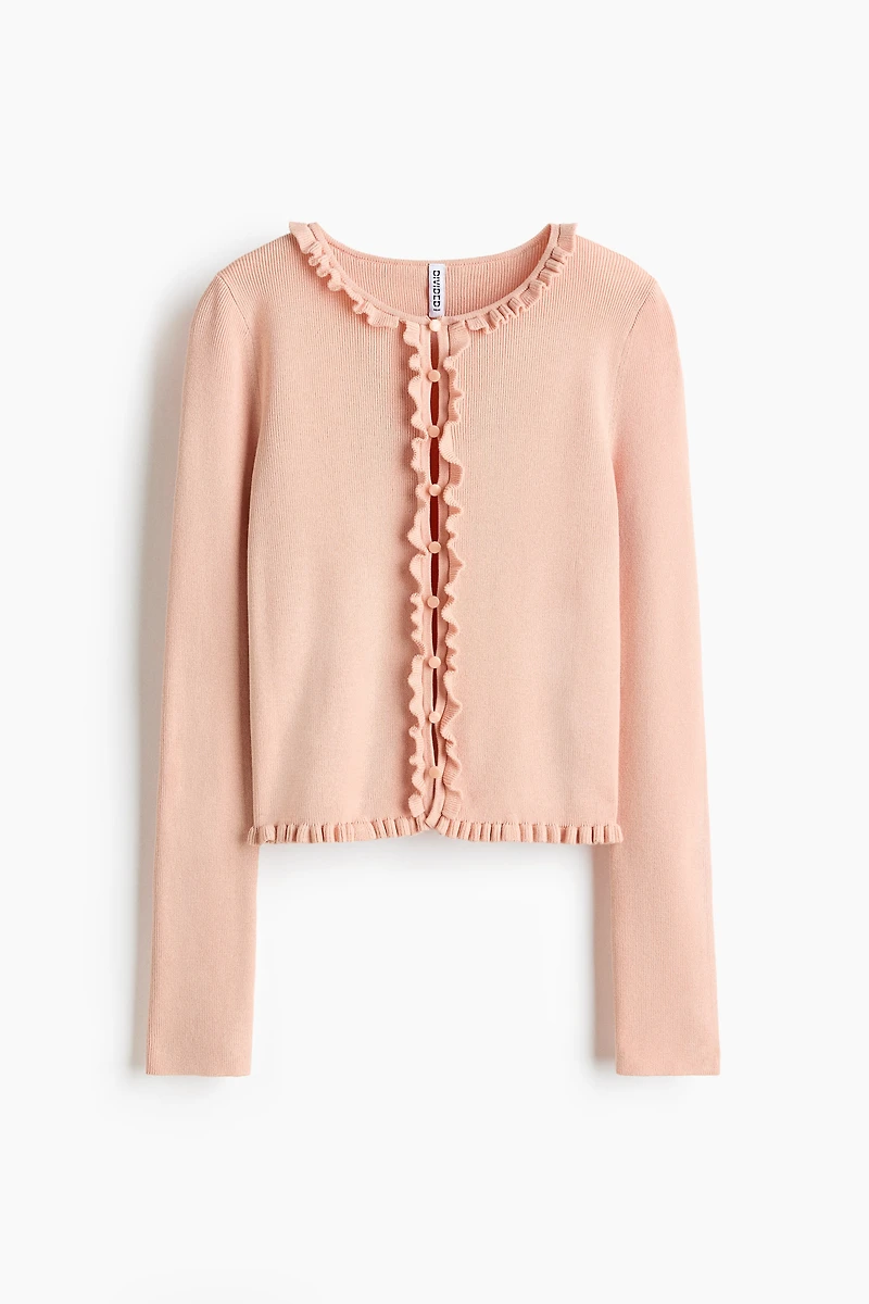 Ruffle-Trimmed Cardigan