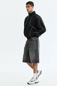 Baggy Twist-Detail Denim Shorts