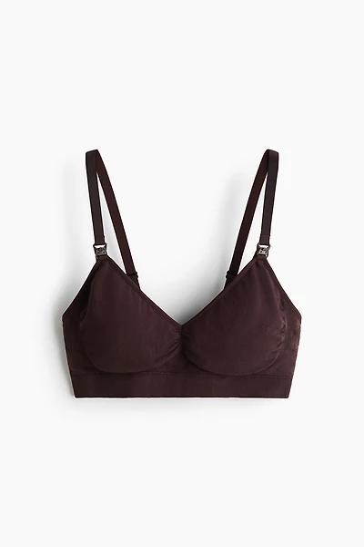 MAMA Seamless Padded Cotton-Blend Nursing Bra