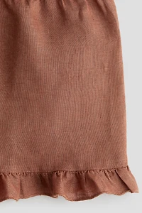 Ruffled Linen Shorts