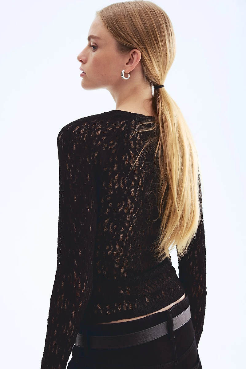 Lace-Look Jersey Top