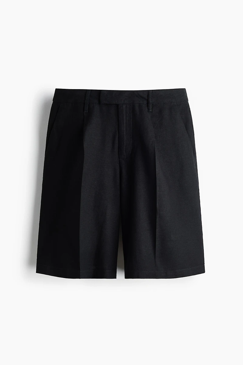 Linen-Blend Bermuda Shorts