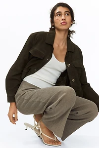 Straight Crinkled Pants