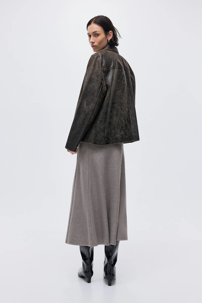 Fine-Knit Midi Skirt