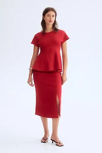 Fine-Knit Flared Top