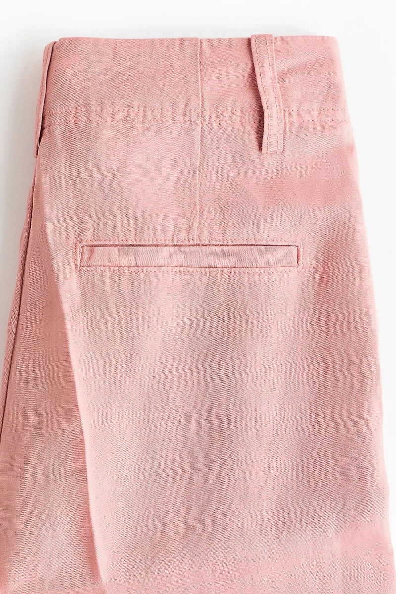 Tapered Linen-Blend Pants