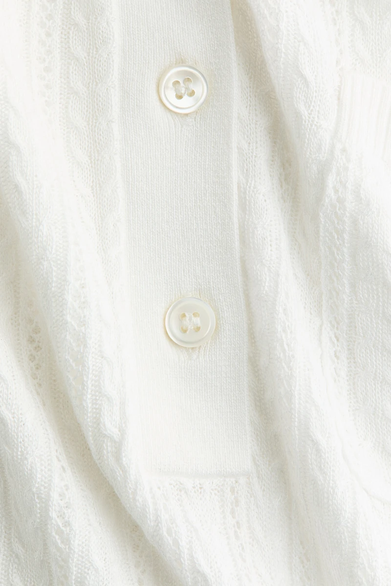 Pointelle-Knit Polo Shirt