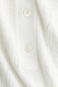 Pointelle-Knit Polo Shirt