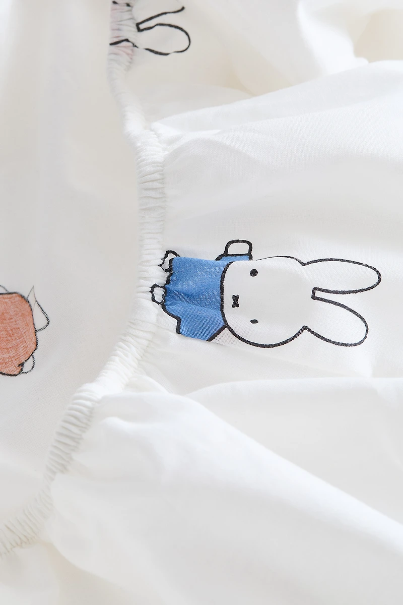 Drap contour en coton à motif