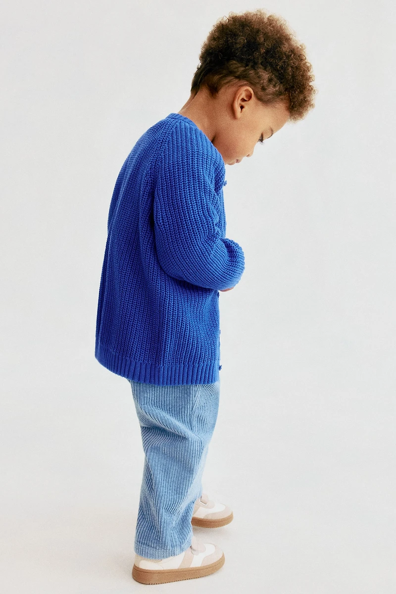 Patent-Knit Cotton Cardigan