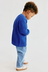 Patent-Knit Cotton Cardigan