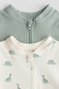 2-Pack Short Cotton Pajama Jumpsuits