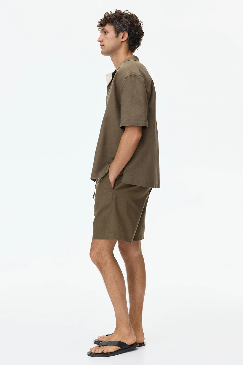 Regular-Fit Linen-Blend Shorts