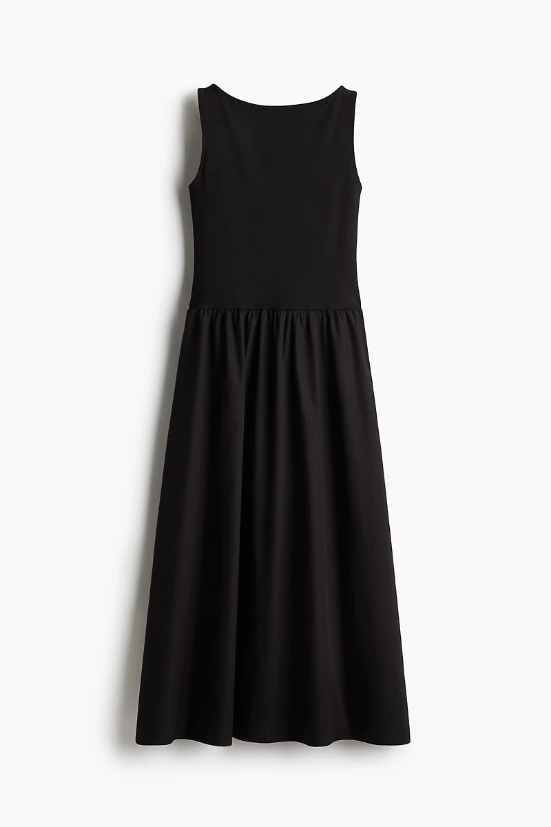 Sleeveless Dress with Flared Skirt