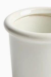 Très petit pot de fleurs à soucoupe en grès cérame