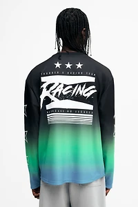 Loose-Fit Long-Sleeved Mesh Shirt