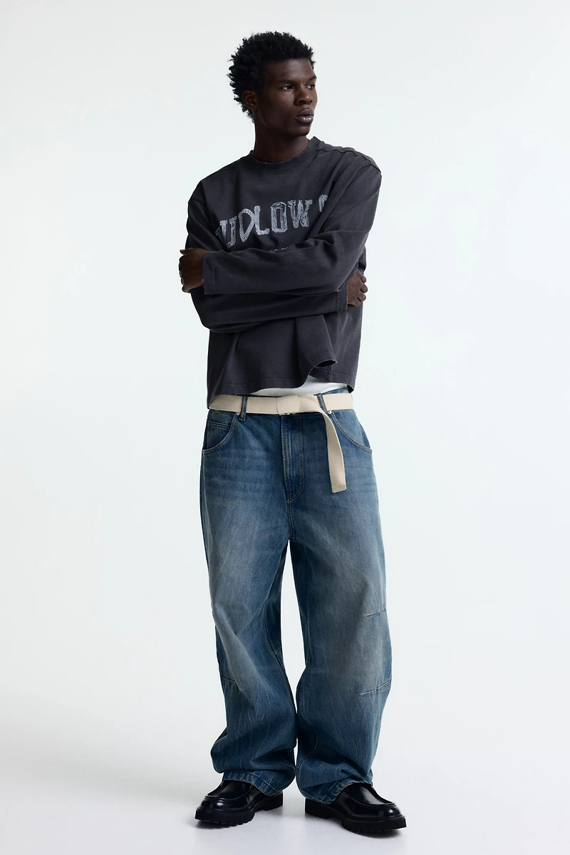 Oversized Fit Printed jersey top