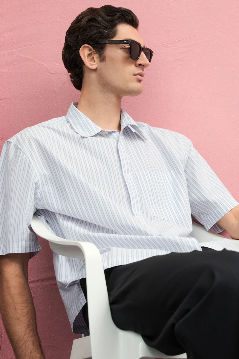 Regular-Fit Boxy Poplin Shirt