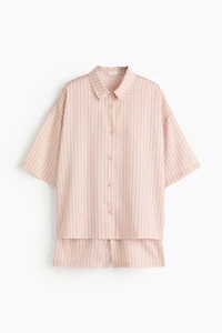 Pyjama rayé en satin de lyocell