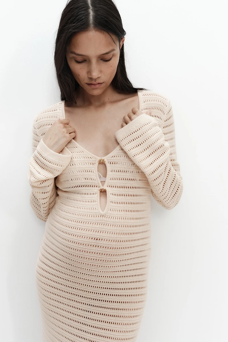 MAMA Crochet-Look Dress