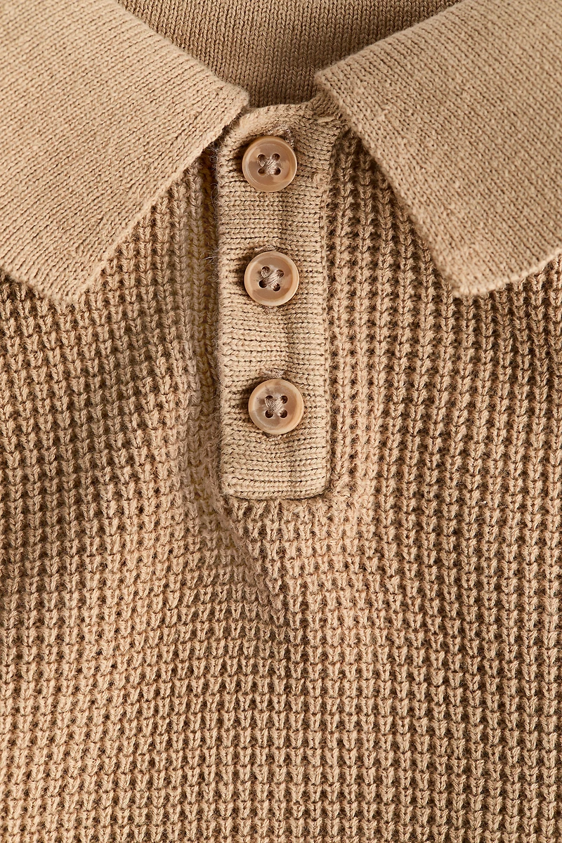 Fine-Knit Polo Shirt