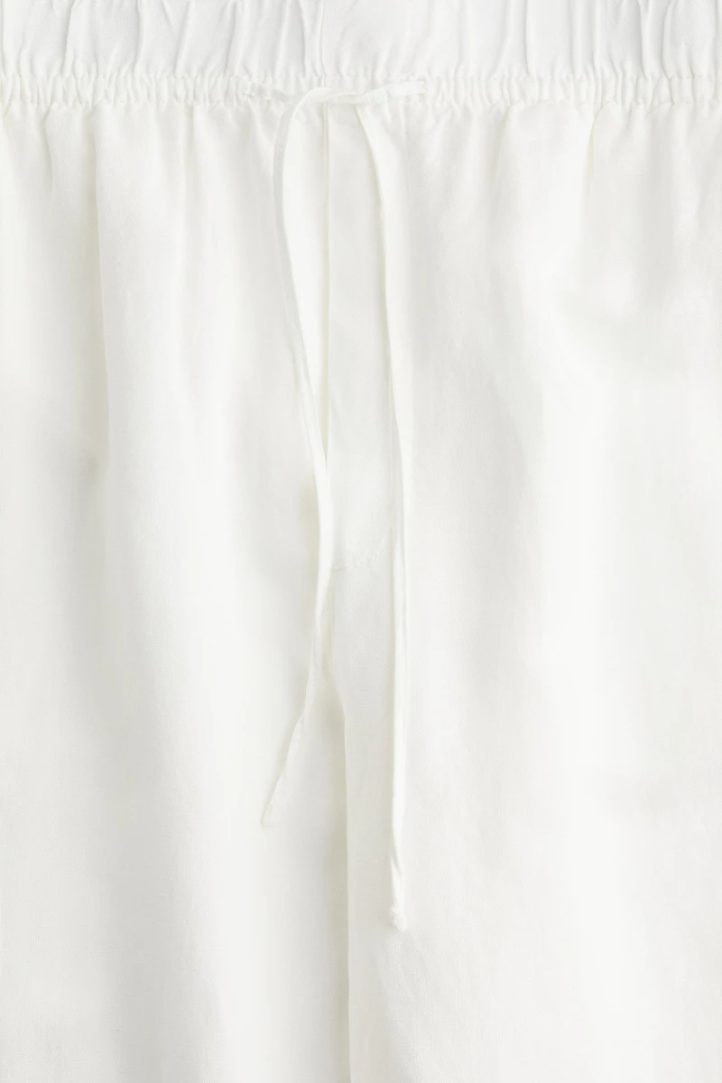 Pantalon en lin mélangé avec cordon de serrage