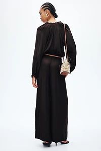 Wide-Leg Drawstring Pants