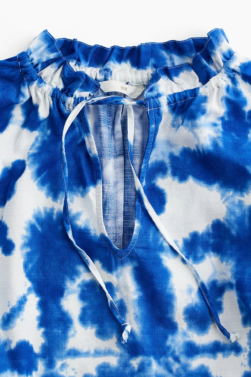 Drawstring-detail Cotton Dress