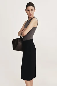 Jupe-culotte large en lin mélangé