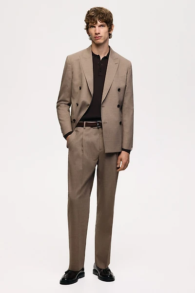 Regular-Fit Wool-Blend Suit Pants
